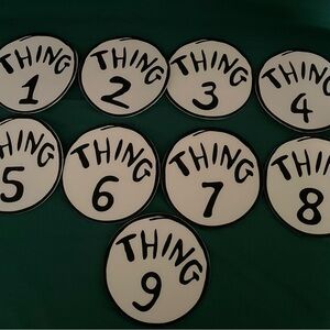 New Dr. Seuss Black and White Thing Number Decorations